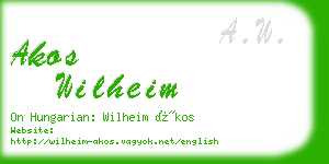 akos wilheim business card